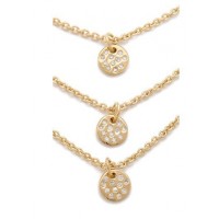 Pave Disc Trio Layering Dainty Necklace